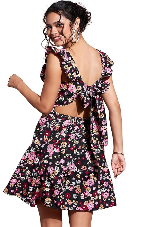 ALL YOURS Women's Floral Printed Dress| Floral Dresses for Women| Women Dresses Birthday Dress for Women|Formal Dress for Women| Festival Dresses for Women| Ladies Dresses for Women