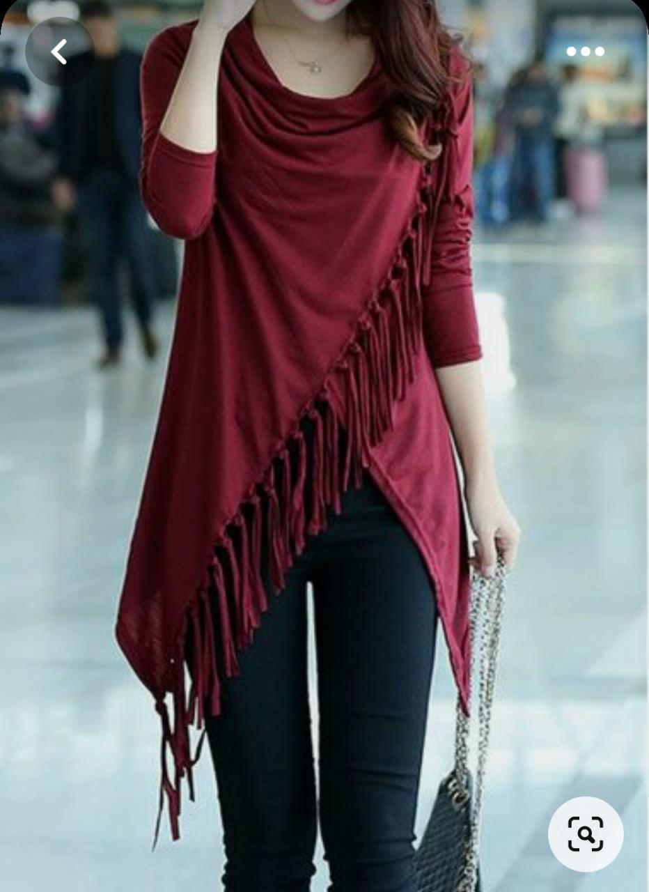 Women's Open Front Knited Tassels Slash Loose Cardigan Crew Neck Speckled Fringe Sweater Outwear,